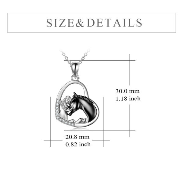 Sterling Silver Girls Embrace Horse Heart Pendant Necklace for Women Girls - Image 8