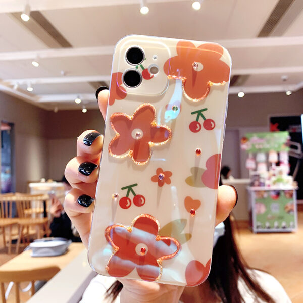 Compatible with Apple , Strawberry Floret Silicone Mobile Phone Anti Drop Case - Image 4