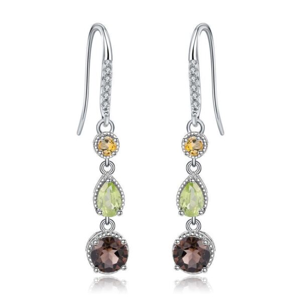 Fashionable Elegant Natural Gemstone Earrings S925 Silver - Image 5