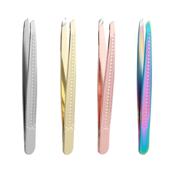 Hair Removal Tweezer Slanted Eyebrow Tweezer Tweezers For Men, Women And Kids, Stainless Steel Titanium - Image 6