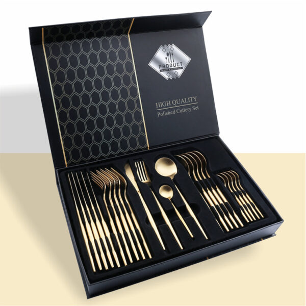 24 Piece Set Of 304 Stainless Steel Knife Gift Box - Image 3