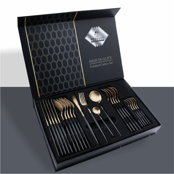 24 Piece Set Of 304 Stainless Steel Knife Gift Box - Image 4