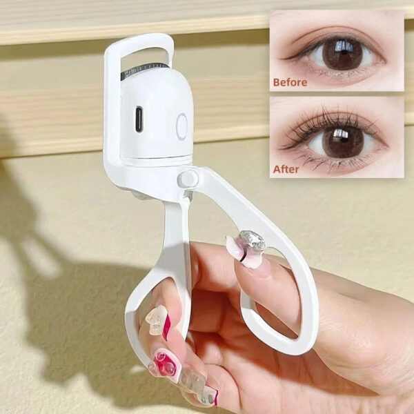 Eyelash Curler Portable Electric Heated Comb Eye Lash Long Lasting Eyelashes Curls Thermal Eyelash Curler Makeup Tools Heated Eyelash Curlers,Rechargeable Electric Eyelash Curler,Handheld Eyelash Heat - Image 9