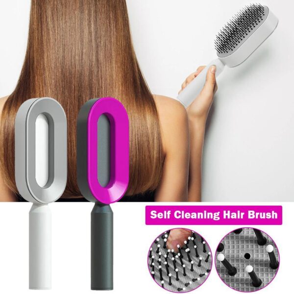 Women Fashion 3D Hair Growth Comb Hairbrush Self-Cleaning Hair Brush  Self Cleaning Hair Brush For Women Massage Scalp Promote Blood Circulation Anti Hair Loss - Image 2