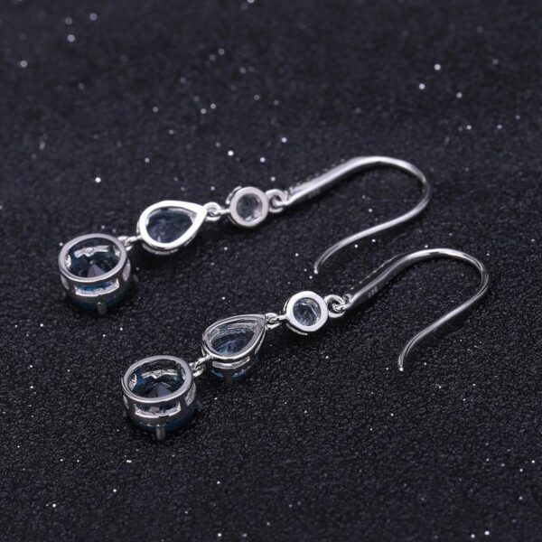 Fashionable Elegant Natural Gemstone Earrings S925 Silver - Image 6