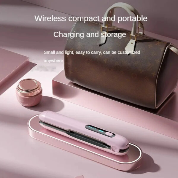 Wireless Hair Straightener Flat Iron Mini 2 IN 1 Roller USB 5000mAh Max 200 Degree Portable Cordless Curler 4 Levels Dry And Wet Uses - Image 3