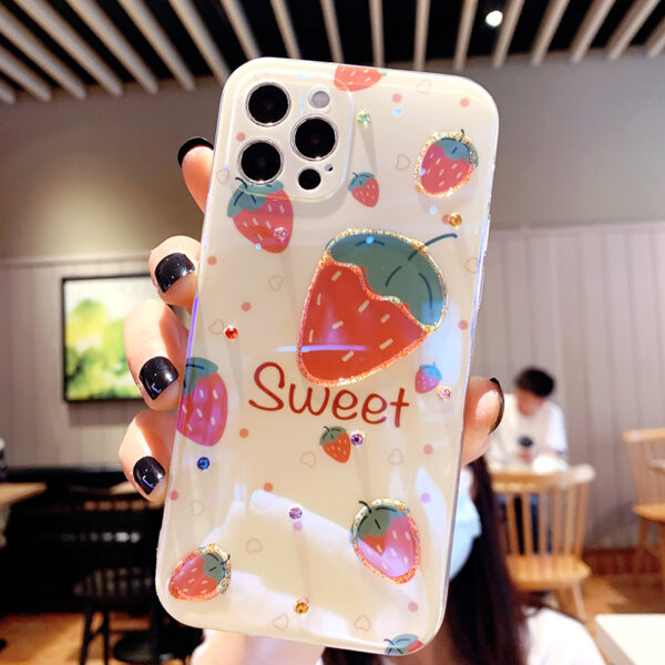 Compatible with Apple , Strawberry Floret Silicone Mobile Phone Anti Drop Case - Image 5