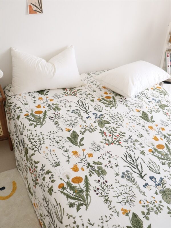 Dandelion Floral Pure Cotton Bed Sheets - Image 3