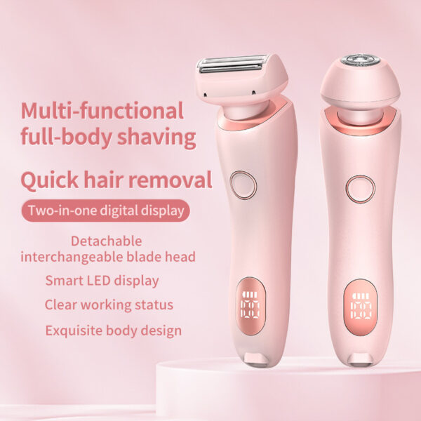 2 In 1 Hair Removal Epilator USB Rechargeable Trimmer Women Body Razor Face Leg Armpit Bikini Hand Pubic Shaver Hair Remover - Image 5