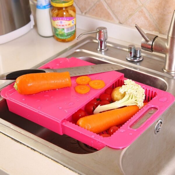 Multifunction Kitchen Chopping Blocks Sinks Drain Basket Cutting Board Vegetable Meat Tools Kitchen Accessories Chopping Board - Image 3