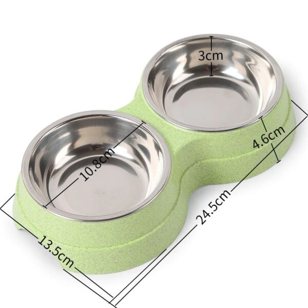 Double Pet Bowls Dog Food Water Feeder Stainless Steel Pet Drinking Dish Feeder Cat Puppy Feeding Supplies Small Dog Accessories - Image 3