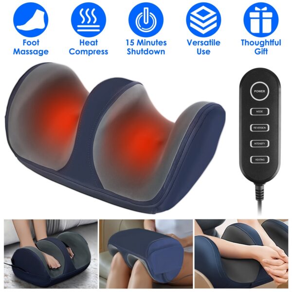 Shiatsu Foot Massager With Heat Foot Calf Thigh Arm Massager Machine With 3 Modes 3 Intensity Levels Gifts For Mom Dad Lover