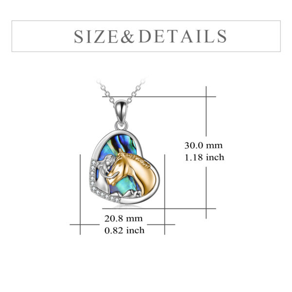 Sterling Silver Girls Embrace Horse Heart Pendant Necklace for Women Girls - Image 4