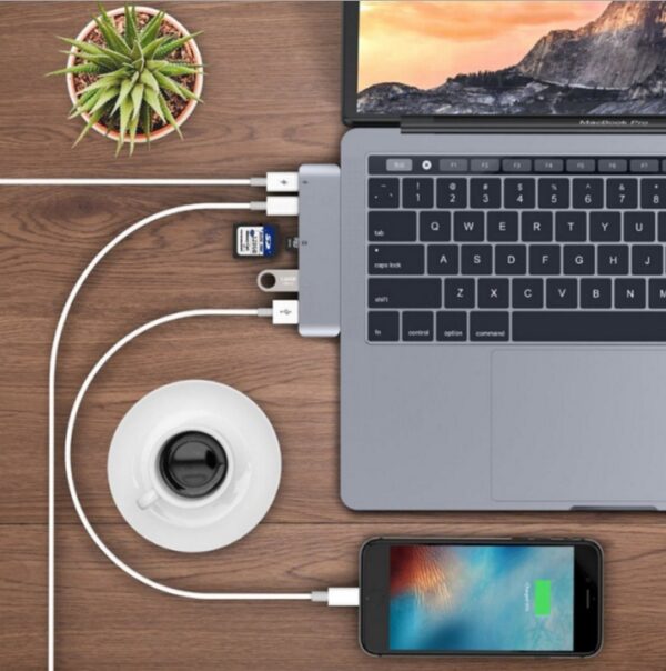 Compatible with Apple , USB Type C Hub to TF SD Card Reader Hub 3.0 Adapter with PD Power USB C Hub Dock - Image 2