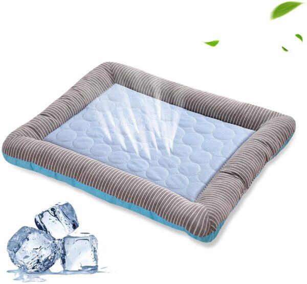 Pet Cooling Pad Bed For Dogs Cats Puppy Kitten Cool Mat Pet Blanket Ice Silk Material Soft For Summer Sleeping  Blue Breathable - Image 4