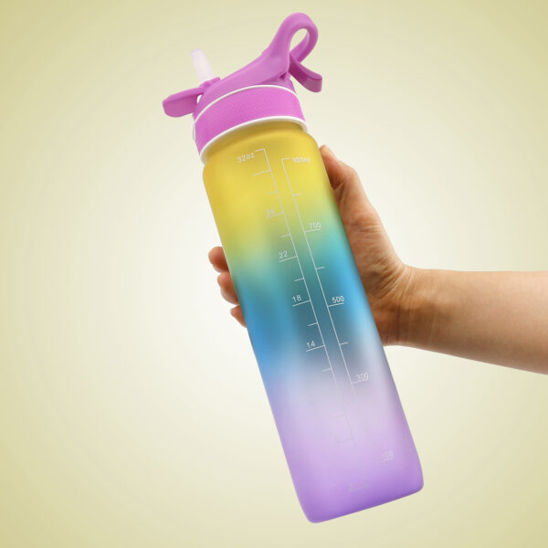 Water Bottle Scrub Bounce Cover Straw Space Cup Sports Water Bottle - Image 5