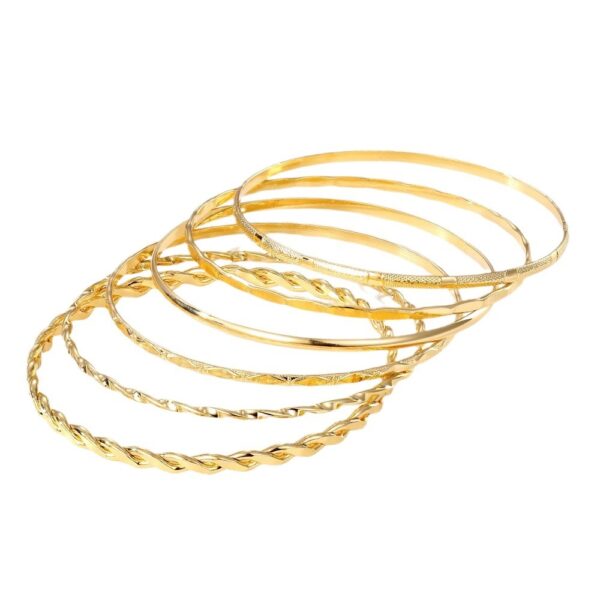 Bohemian Metal Chain Bracelet Set For Women Geometric Gold Color Thick Link Chain  Bangle Female Fashion Jewelry - Image 4