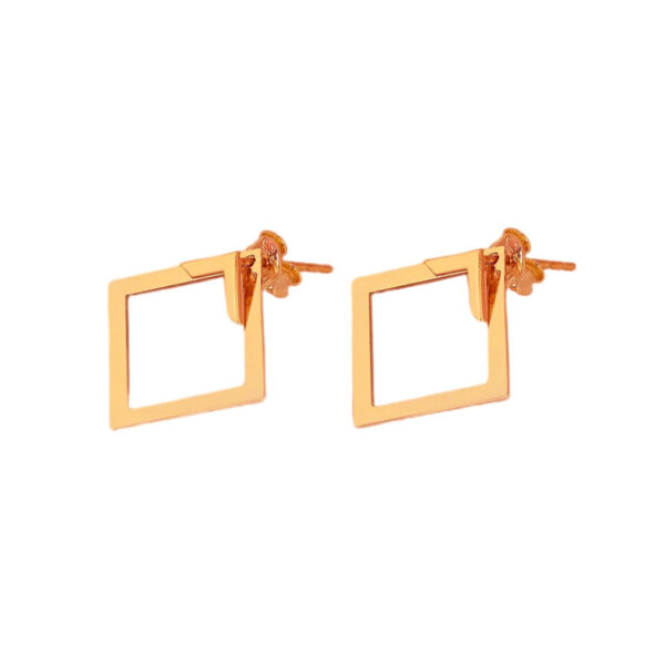 Women's Simple European And American Style Square Geometric Earrings For Women Trendy Simple Metal Ear Jewelry Accessories - Image 4