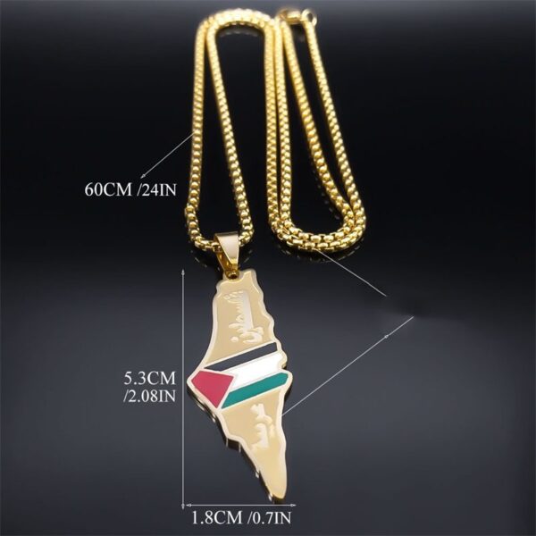 Palestine Israel Map Pendant Necklaces For Men Women Stainless Steel Gold Color Palestinians Ethnic Map Jewelry Gifts - Image 3