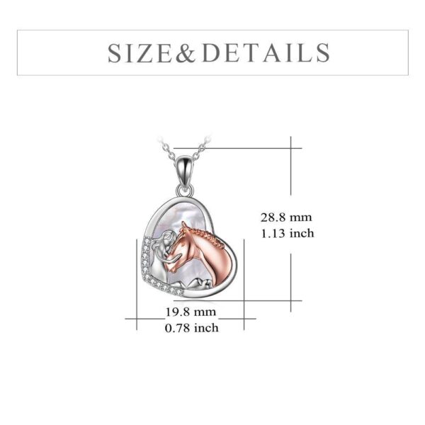 Sterling Silver Girls Embrace Horse Heart Pendant Necklace for Women Girls - Image 5