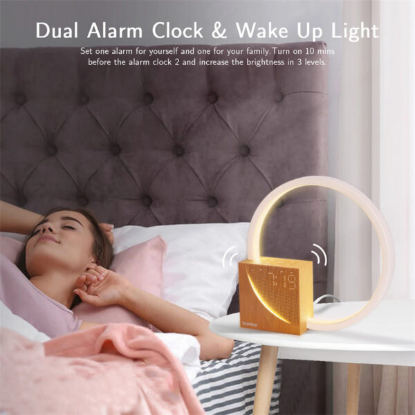 Bedside Lamp Touch Table Lamp With Natural Sounds, Desk Lamp With Alarm Clock, Touch Control 3 Levels Brightness Home Decor - Image 6