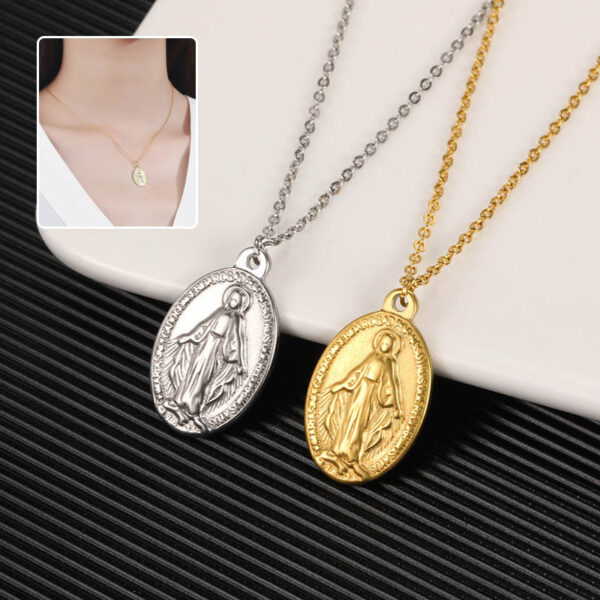 S925 Vintage Cameo Necklace Simple Personality Oval Necklace For Women Jewelry