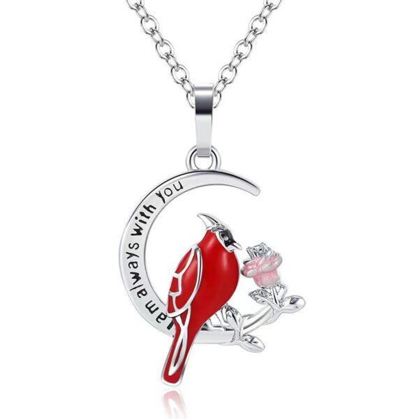 Creative Heart Shaped Cardinal Pendant Necklace, Exquisite Party Commemorative Accessory Gift Jewelry Anniversary Party Gifts, Valentine's Day Gift - Image 9