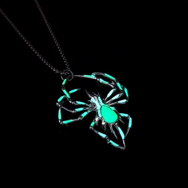 Halloween Creative Stereo Luminous Spider Necklace Jewerly Glowing Night Fluorescence Antique Vintage Glow In The Dark For Men Women Gift Party Halloween Day Club - Image 8