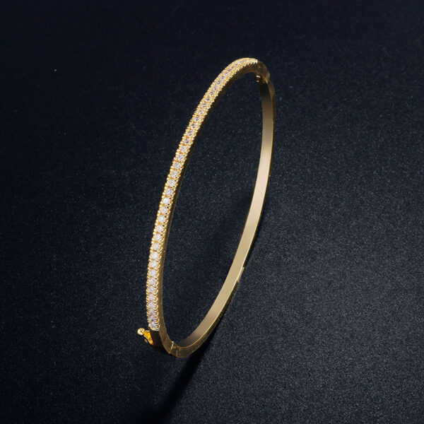 White Gold Plated Bracelet Female Inlaid AAA Zircon Simple - Image 7