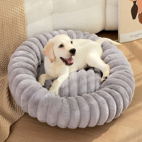 Pet Kennels Long Plush Round Cat Nest Winter Warm Dog Beds Kennel Super Soft Dogs Mat Sofa Pet Deep Sleeping SuppliesPet Products - Image 5