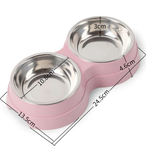 Double Pet Bowls Dog Food Water Feeder Stainless Steel Pet Drinking Dish Feeder Cat Puppy Feeding Supplies Small Dog Accessories - Image 4