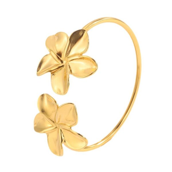 Stainless Steel Open Flower Bracelet - Image 6