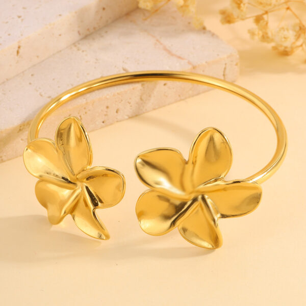 Stainless Steel Open Flower Bracelet - Image 2