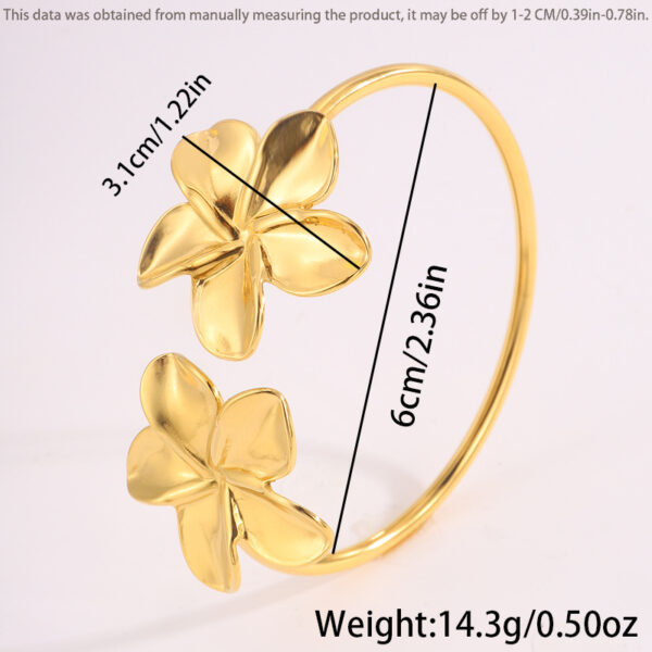 Stainless Steel Open Flower Bracelet - Image 5