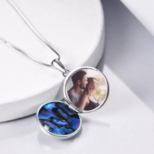 Personalized Flower Photo Locket Necklace 925 Sterling Silver Photo Pendant - Image 5