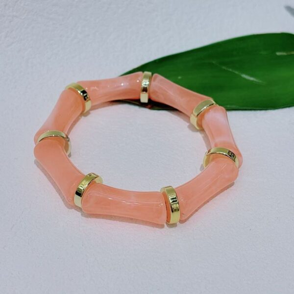 European And American Bamboo Tube Beads Women's Fashion Colored Beads Acrylic Bracelet - Image 7