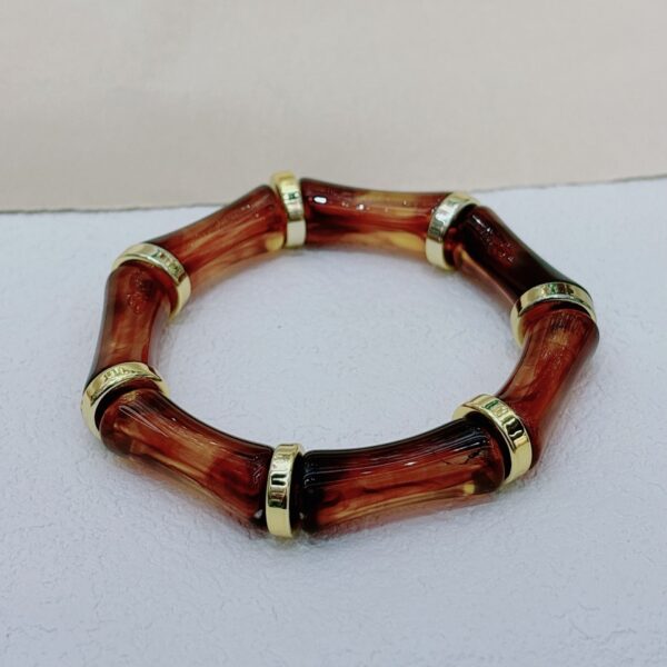 European And American Bamboo Tube Beads Women's Fashion Colored Beads Acrylic Bracelet - Image 3