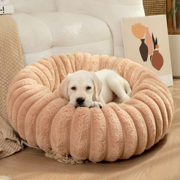 Pet Kennels Long Plush Round Cat Nest Winter Warm Dog Beds Kennel Super Soft Dogs Mat Sofa Pet Deep Sleeping SuppliesPet Products - Image 10