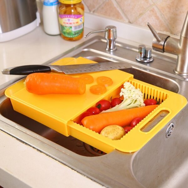 Multifunction Kitchen Chopping Blocks Sinks Drain Basket Cutting Board Vegetable Meat Tools Kitchen Accessories Chopping Board - Image 5