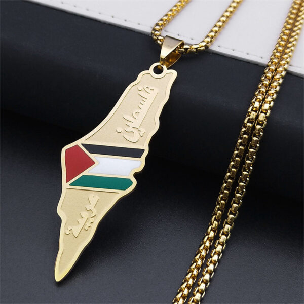 Palestine Israel Map Pendant Necklaces For Men Women Stainless Steel Gold Color Palestinians Ethnic Map Jewelry Gifts - Image 6