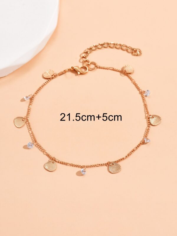 Simple Design Diamond Alloy Shell Tassel Anklet - Image 5