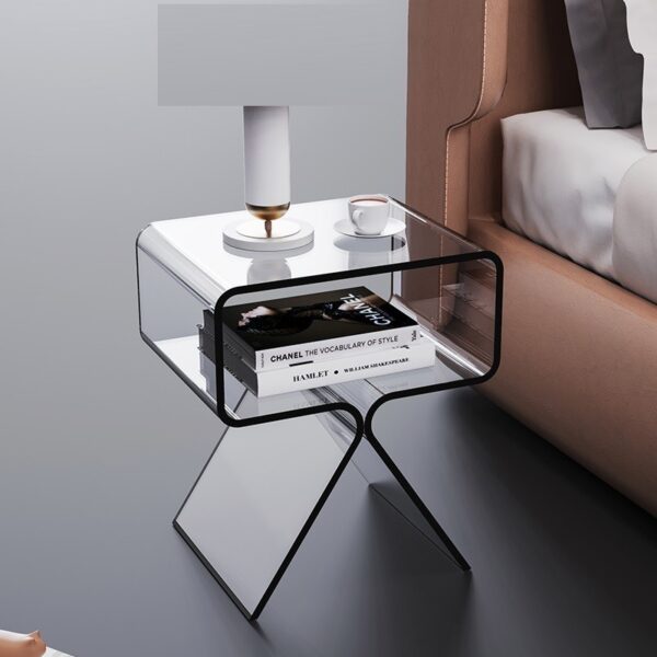 Minimalist Transparent Acrylic Side Table Sofa And Tea Table - Image 9